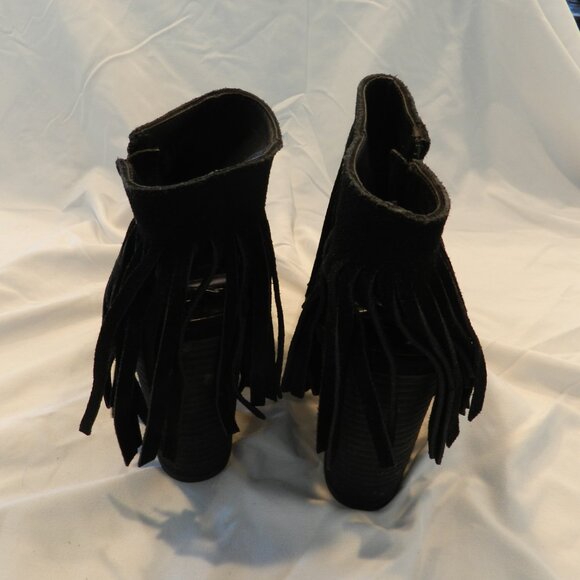Carlos Santana womens fringed open toe ankle boots with side zipper, like new - Picture 4 of 7